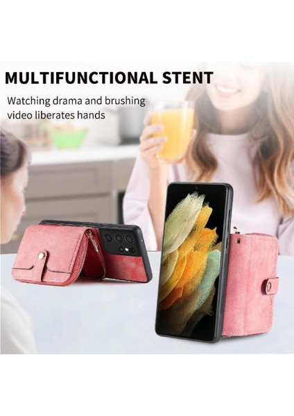 Samsung Galaxy S21 Ultra Ayarlanabilir Kordon 7 Kart Yuvaları Premium Için Kılıf (Yurt Dışından) modelleri