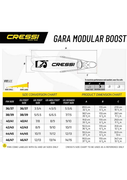 Gara Turbo Boost Dalış Paleti Black-No: 44-45 indirimleri