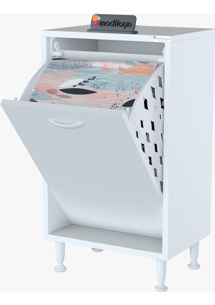 Söke 50X75X32,5 cm Kirli Çamaşır Dolabı Sepetli Banyo Dolabı Mutfak Dolabı Çok Amaçlı Dolap indirimleri