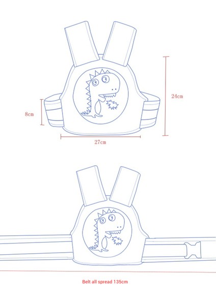 Motosiklet Çocukları Için Ayarlanabilir Düşme Önleyici Emniyet Kemeri (Yurt Dışından)