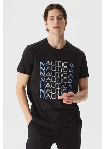 Pamuk Marka Baskılı Bisiklet Yaka Standart Fit T Shirt Erkek T Shirt V35528T 0Tb