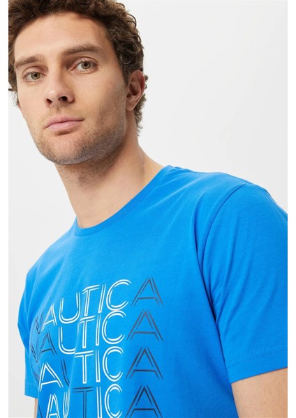 Pamuk Marka Baskılı Bisiklet Yaka Standart Fit T Shirt Erkek T Shirt V35528T 4Sj modelleri