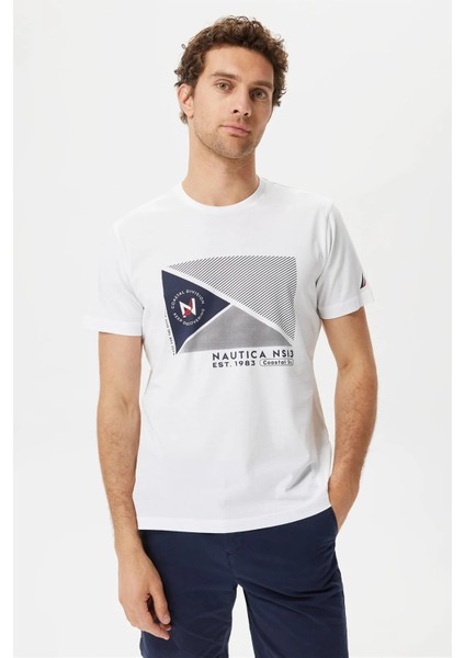 Pamuk Marka Baskılı Bisiklet Yaka Standart Fit T Shirt Erkek T Shirt V35902T 1Bw