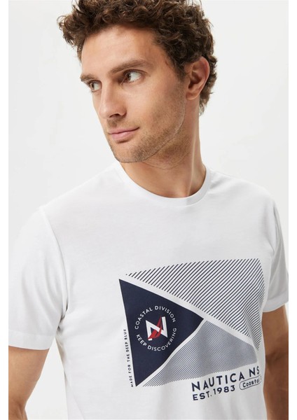 Pamuk Marka Baskılı Bisiklet Yaka Standart Fit T Shirt Erkek T Shirt V35902T 1Bw modelleri