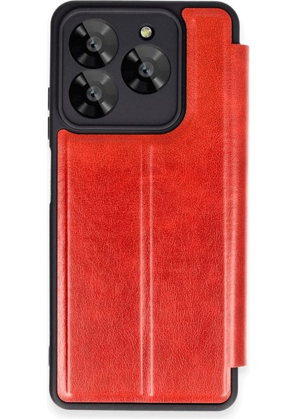 General Mobile Era 30 Kılıf Kapaklı Standlı Flip Azr Kırmızı