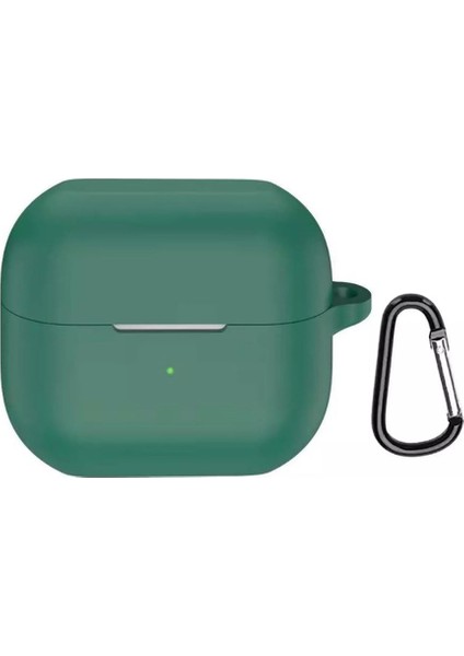 Samsung Galaxy Buds 3 Pro Uyumlu Mat Kancalı Silikon Kılıf Yeşil