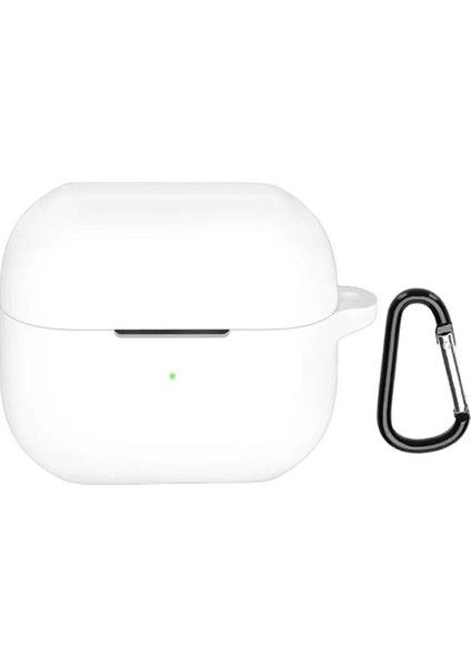 Samsung Galaxy Buds 3 Uyumlu Mat Kancalı Silikon Kılıf Beyaz