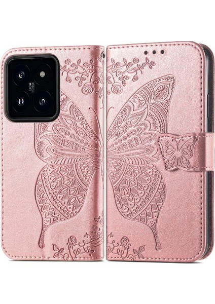 Xiaomi 14T Pro Iş Için Çok Renkli Kanat Kelebek Cüzdan (Yurt Dışından)