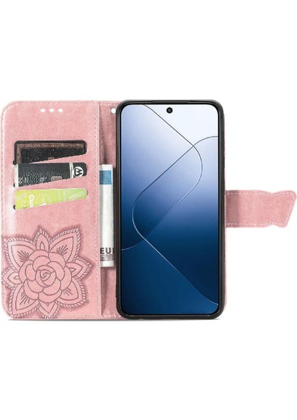 Xiaomi 14T Pro Iş Için Çok Renkli Kanat Kelebek Cüzdan (Yurt Dışından) modelleri