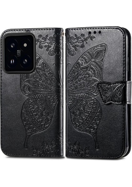 Xiaomi 14T Kelebek Kanat Çok Renkli Cüzdan Iş Için Kılıf (Yurt Dışından) fırsatları