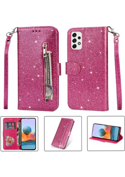 Samsung Galaxy A33 5g Glitter Cüzdan Kılıf Için Fermuarlı Cebi Durumda Manyetik (Yurt Dışından)