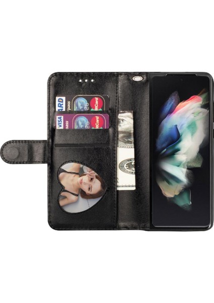 MY Boutique1 Samsung Galaxy Z Zipper 3 5g Pu Deri Manyetik Için Fermuarlı Cebi Durumda (Yurt Dışından)