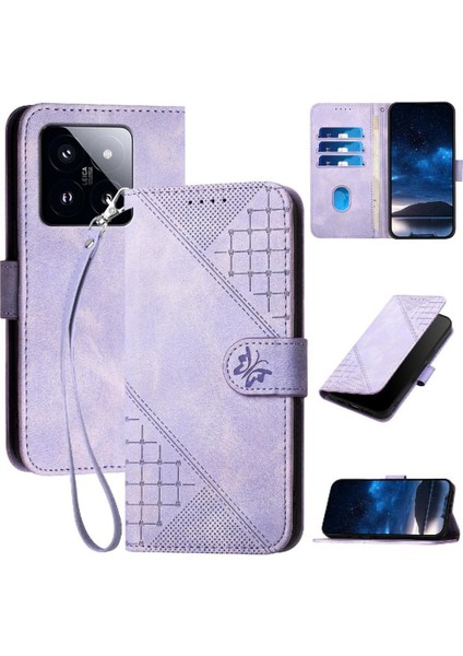 Xiaomi 14 Pro Yüksek Kalite Deri Telefon Kılıfı ve Kredi Için Flip Case (Yurt Dışından)