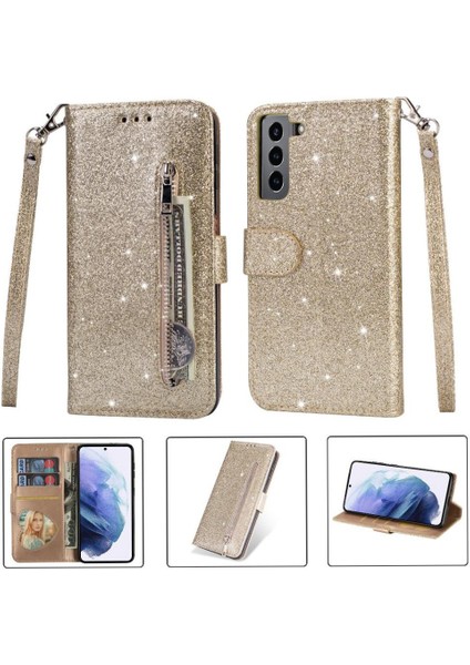 Samsung Galaxy S22 5g Için Fermuar Cep Durumda Kart Tutucu Bilek Kayışı Pu (Yurt Dışından)