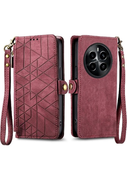 MY Boutique1 Realme 13 Flip Kapak Cüzdan Için Flip Case Basit Iş Darbeye Vaka (Yurt Dışından)