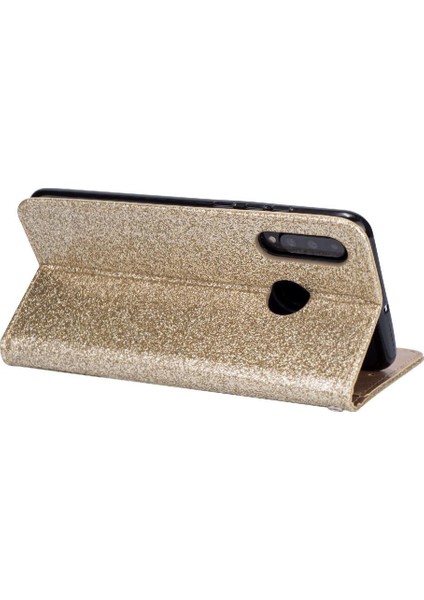 Huawei P30 Lite Glitter Cüzdan Kılıf Bilek Kayışı Için Fermuarlı Cebi Durumda (Yurt Dışından)