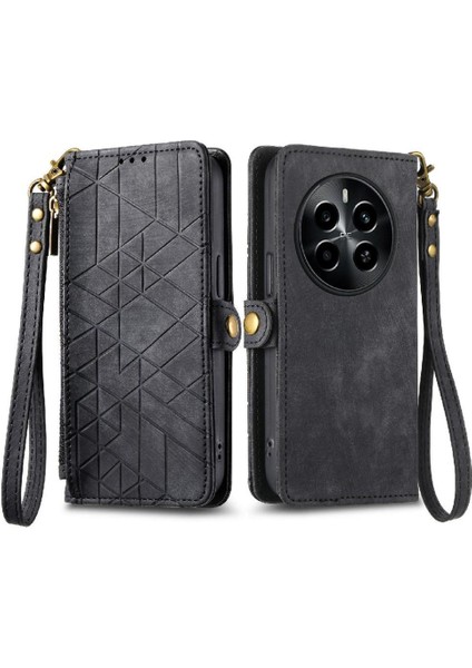 Realme 13 Flip Kapak Cüzdan Için Flip Case Basit Iş Darbeye Vaka (Yurt Dışından)