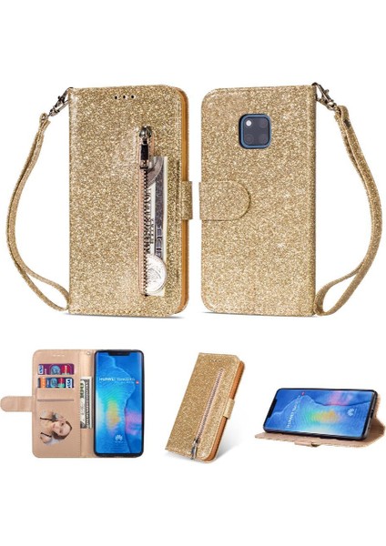 Huawei Mate 20 Pro Için Fermuar Cep Durumda Pu Deri Kart Tutucu Bilek (Yurt Dışından)
