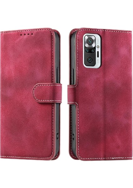 Xiaomi Redmi Not 10 Pro 4g Için Flip Case Bilek Kayışı Manyetik Pu Deri (Yurt Dışından)