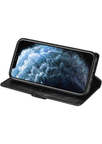 IPhone 12 Pro Max Pu Deri Manyetik Kapatma Için Fermuarlı Cebi Durumda (Yurt Dışından)