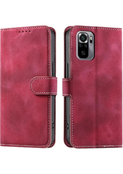 Xiaomi Redmi Not 10 Için Flip Case 4g Cüzdan Kart Yuvaları Bilek Kayışı Pu (Yurt Dışından)