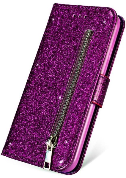 IPhone x Için Fermuarlı Cebi Durumda/iphone Xs Glitter Cüzdan Kılıf Kart Tutucu (Yurt Dışından) fırsatları