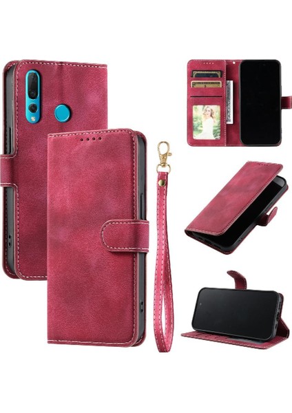 Huawei P Akıllı Artı 2019 Pu Deri Cüzdan Kart Yuvaları Bilek Için Flip Case (Yurt Dışından)