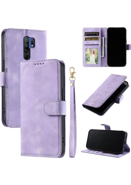 Xiaomi Redmi 9 Başbakan Kickstand Manyetik Pu Deri Bilek Için Flip Case (Yurt Dışından)