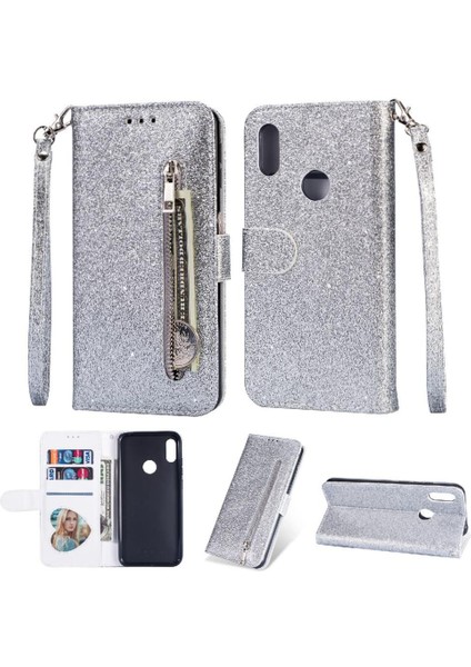 Huawei Zipper 2019 Pu Deri Bilek Kayışı Manyetik Için Fermuarlı Cebi Durumda (Yurt Dışından)