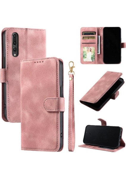 Huawei P20 Pro Kickstand Manyetik Cüzdan Kart Yuvaları Için Flip Case Bilek Pu (Yurt Dışından)