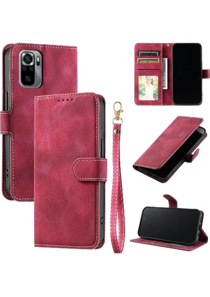 Xiaomi Redmi Not 10S Için Flip Case Bilek Kayışı Kickstand Cüzdan Kart Pu (Yurt Dışından) indirimleri