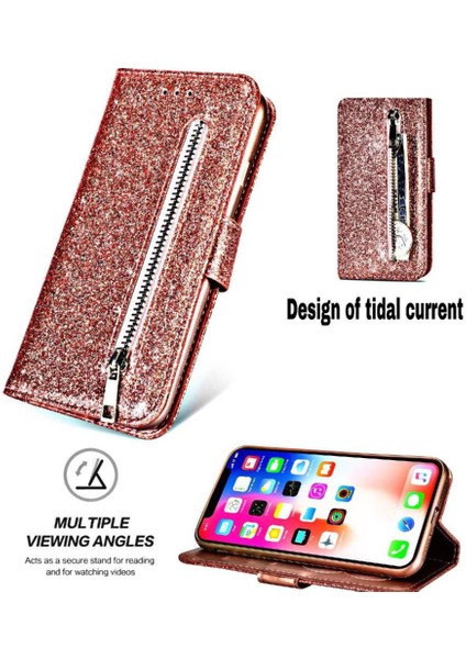 IPhone Xs Max Kart Tutucu Manyetik Kapatma Cüzdan Için Fermuarlı Cebi Durumda (Yurt Dışından) indirimleri