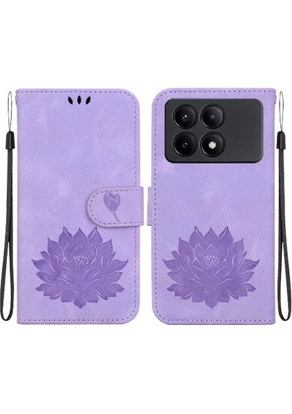 Xiaomi Poco X6 Pro 5g Için Flip Case Kickstand Kabartma Lotus Çiçek (Yurt Dışından)