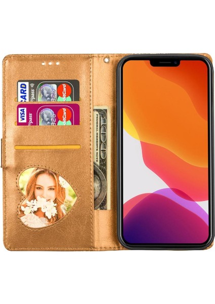 IPhone 13 Mini Manyetik Kapatma Glitter Cüzdan Pu Için Fermuarlı Cebi Durumda (Yurt Dışından)