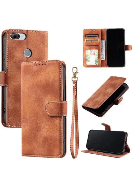 Huawei P Akıllı Manyetik Kickstand Bilek Kayışı Pu Deri Için Flip Case (Yurt Dışından)
