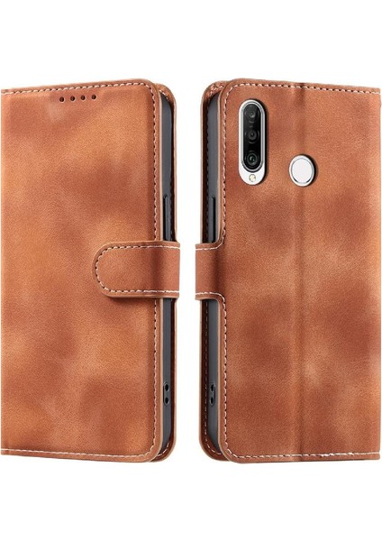 Huawei P30 Lite Manyetik Bilek Kayışı Pu Deri Cüzdan Kartı Için Flip Case (Yurt Dışından)