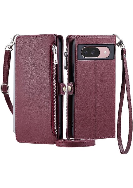 Google Piksel 8 Uzun Kordon Fermuar Faturaları Yuvası Rfıd 9 Için Crossbody Durumda (Yurt Dışından)