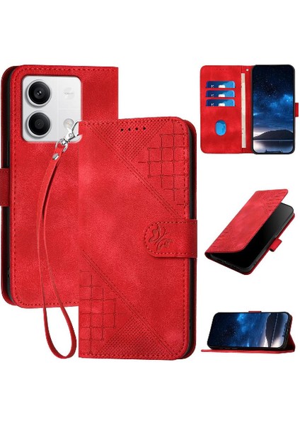 Xiaomi Redmi Not 13 Için Flip Case 5g Ayrılabilir El Kayışı ile Kabartmalı (Yurt Dışından)