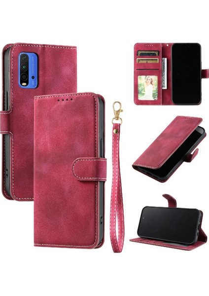 Xiaomi Redmi Için Flip Case 9t Kickstand Bilek Kayışı Manyetik Cüzdan Kart (Yurt Dışından) indirimleri