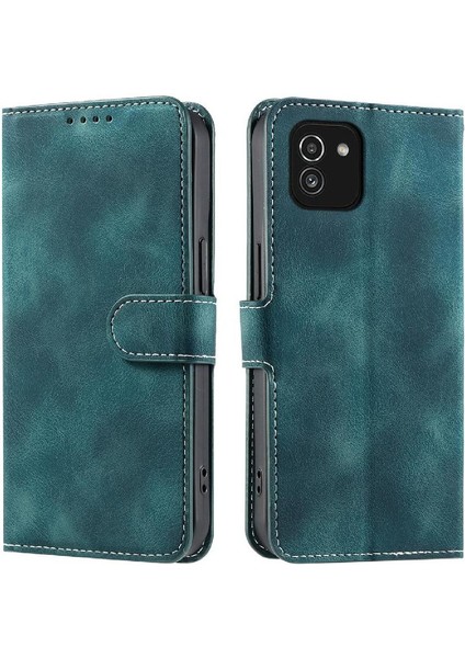 Samsung Galaxy A03 Kickstand Cüzdan Kart Yuvaları Manyetik Pu Için Flip Case (Yurt Dışından)