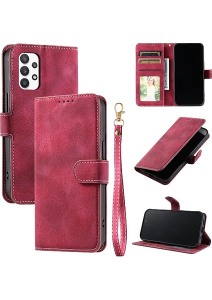 Samsung Galaxy Için Flip Case A52S 5g Manyetik Bilek Kayışı Kickstand Cüzdan (Yurt Dışından)