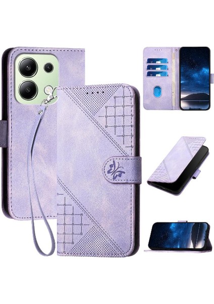 Xiaomi Redmi Not 13 Için Flip Case 4g Kabartmalı Kelebek ve Kredi Kartı (Yurt Dışından)
