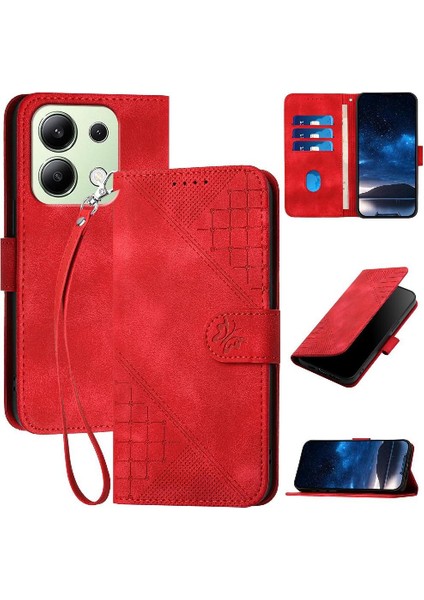 Xiaomi Redmi Not 13 Için Flip Case 4g Kabartmalı Kelebek ve Kredi Kartı (Yurt Dışından)