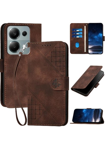 Xiaomi Redmi Not Için Flip Case 13 Pro 4g Kabartmalı Kelebek Yüksek Kalite (Yurt Dışından)