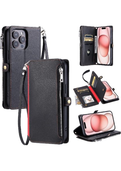 IPhone 13 Için Crossbody Durumda Pro Max Rfıd Engelleme Uzun Kordon 9 Kart (Yurt Dışından)