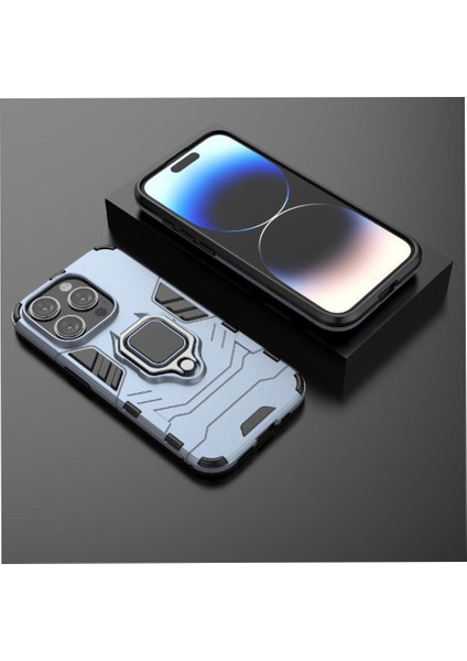 Halka Araba Dağı Kickstand Kılıf IPhone 15 Pro Darbeye Dayanıklı Metal Halka (Yurt Dışından)