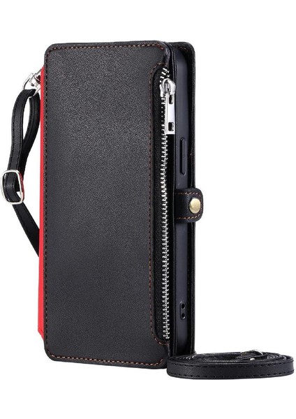 IPhone x Için Crossbody Durumda/xs Durumda Cüzdan Rfıd Engelleme 9 Kart Yuvaları (Yurt Dışından)