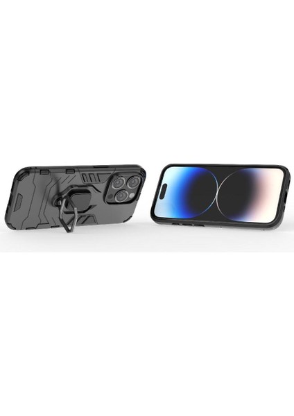 Halka Araba Dağı Kickstand Kılıf IPhone 15 Pro Darbeye Dayanıklı Metal Halka (Yurt Dışından)