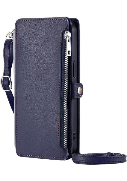 IPhone 12 Pro Max Için Crossbody Durumda Rfıd Engelleme Fermuar Faturaları Yuvası 9 (Yurt Dışından)