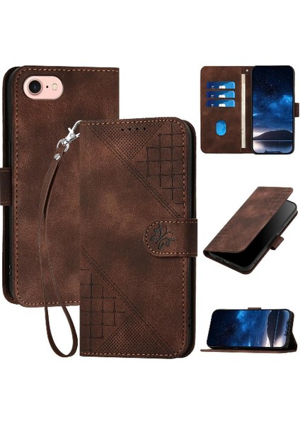 Ayrılabilir El Kayışı ile IPhone 7/8 ve Kredi Kartı Yuvası Için Flip Case (Yurt Dışından)
